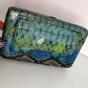Forever 21 Blue and Green Snake Print Wallet